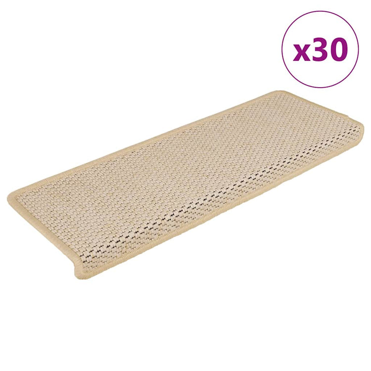 VidaXL tapis d'escalier auto-adhésif 30 pcs aspect sisal 65x21x4 cm berbère