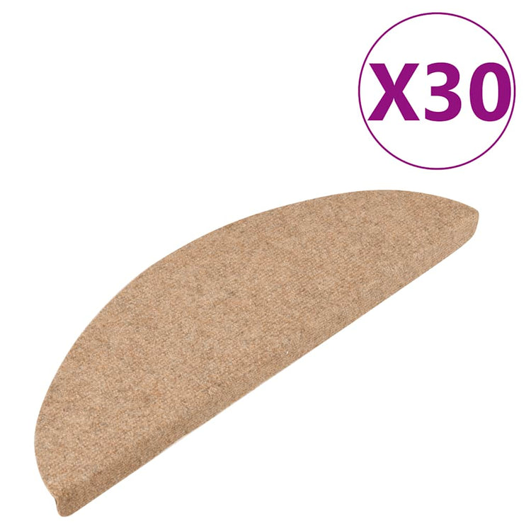 VidaXL tapis d'escalier auto-adhésifs 30 pcs 56x17x3 cm beige