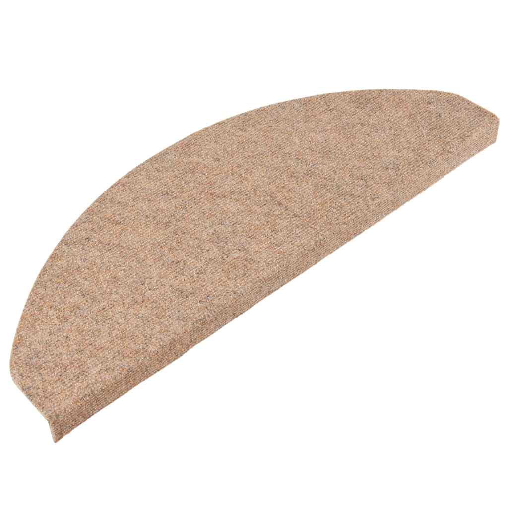 VidaXL tapis d'escalier auto-adhésifs 30 pcs 65x22,5x3,5 cm beige