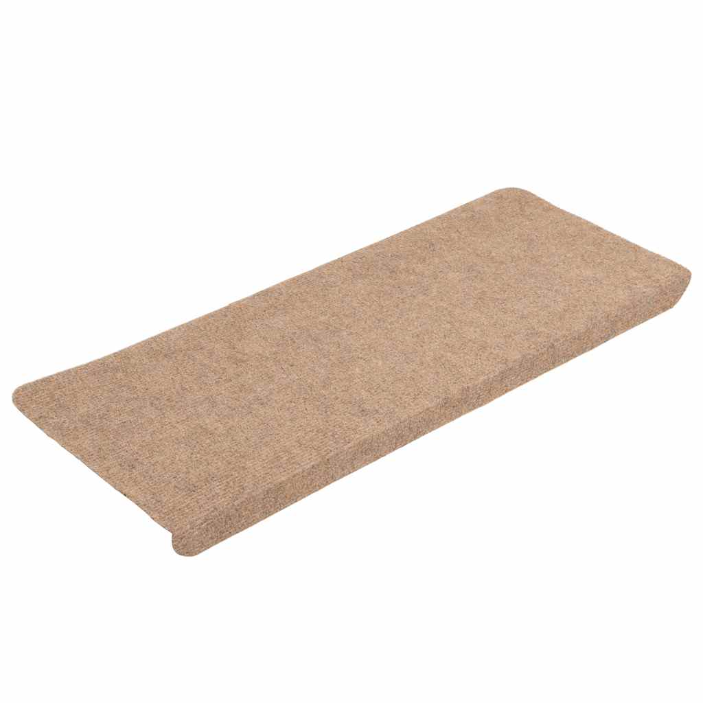 VidaXL tapis d'escalier auto-adhésifs 30 pcs 65x24,5x3,5 cm beige