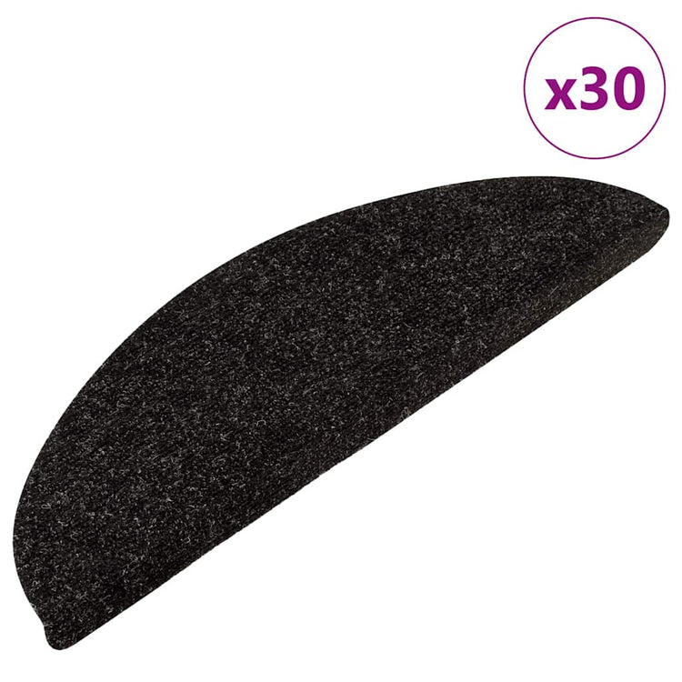 Vidaxx tapis d'escalier autocollants 30 pcs 56x17x3 cm anthracite