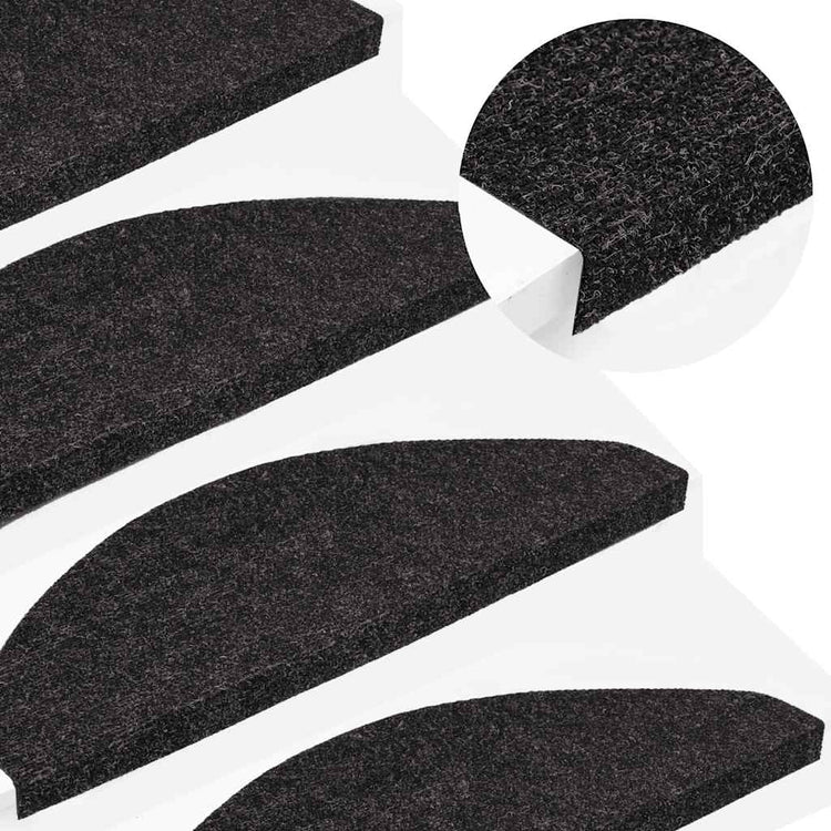 VidaXL tapis d'escalier auto-adhésifs 30 pcs 65x22,5x3,5 cm anthracite
