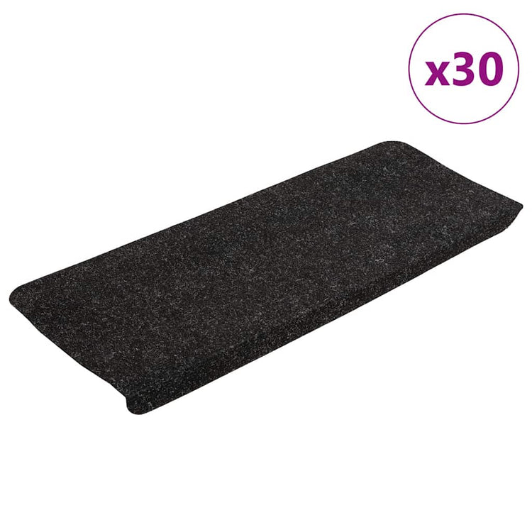 VidaXL tapis d'escalier auto-adhésifs 30 pcs 65x24,5x3,5 cm anthracite