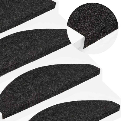 VidaXL tapis d'escalier auto-adhésifs 20 pcs 56x17x3 cm noir