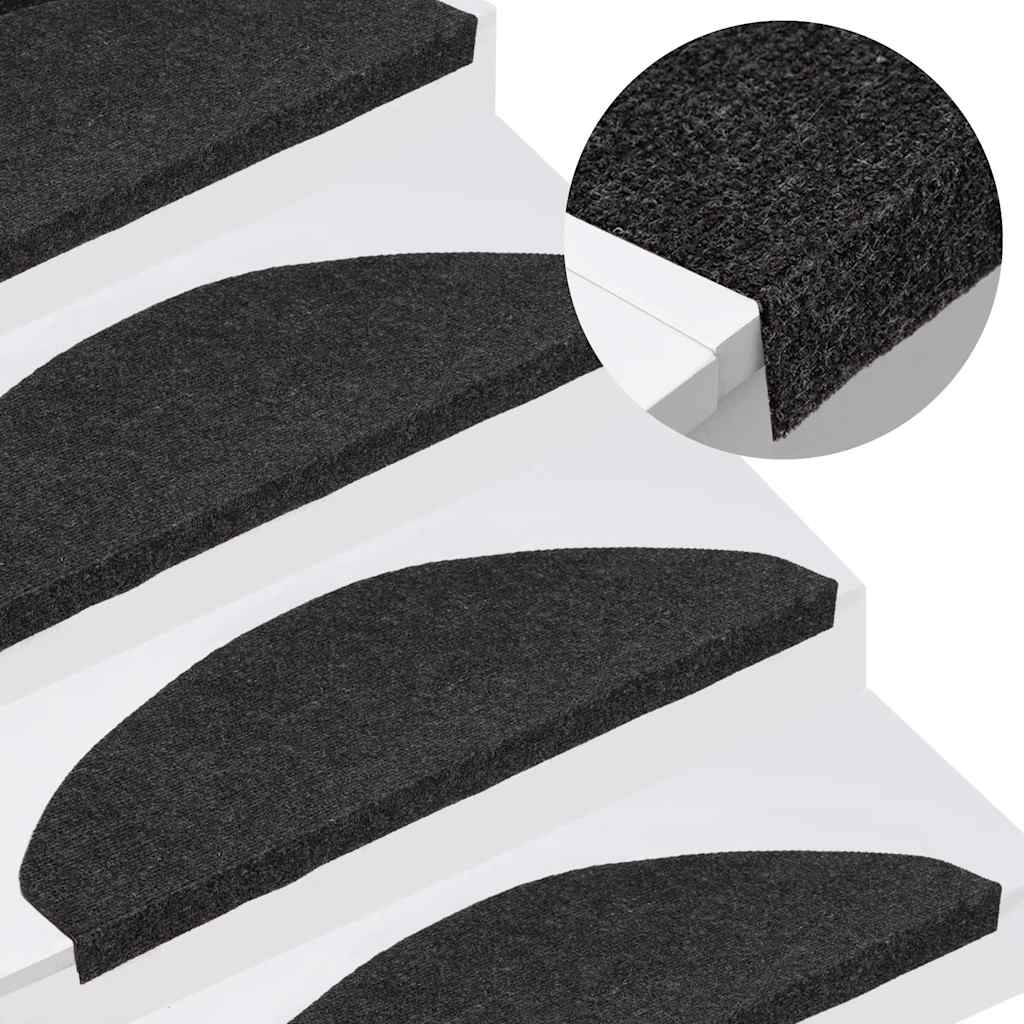 VidaXL tapis d'escalier auto-adhésifs 20 pcs 65x22,5x3,5 cm noir
