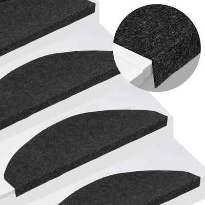 VidaXL tapis d'escalier auto-adhésifs 30 pcs 65x22,5x3,5 cm noir