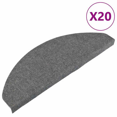 VidaXL tapis d'escalier auto-adhésifs 20 pcs 65x22,5x3,5 cm gris