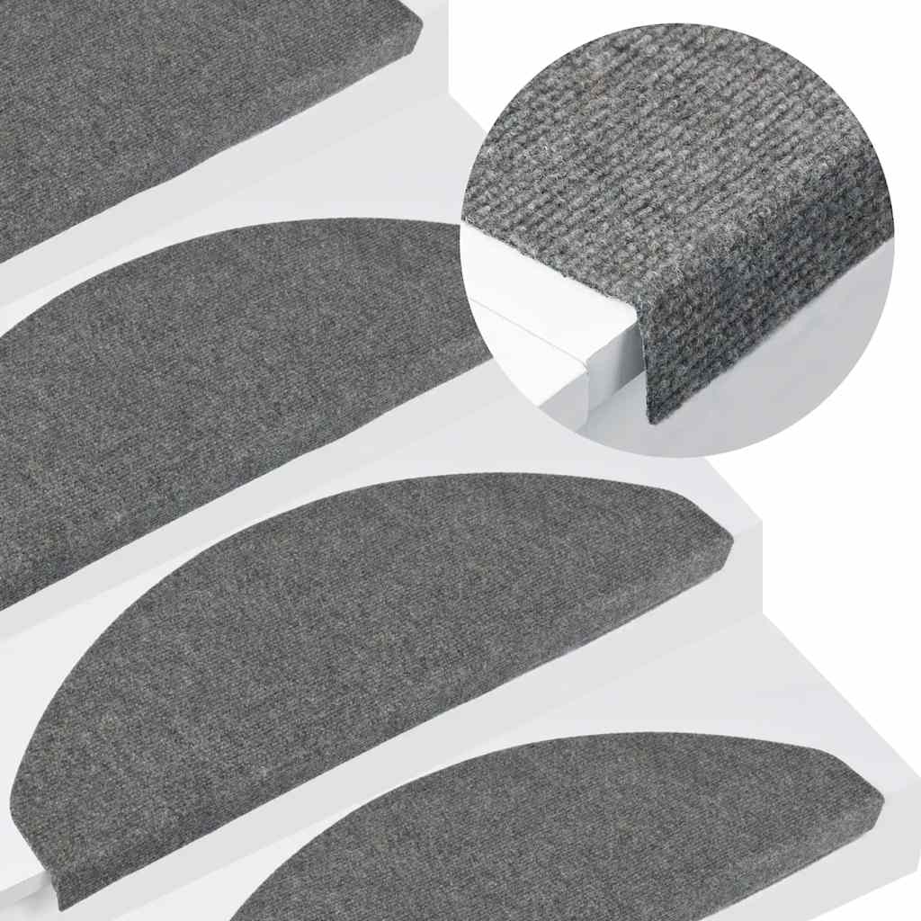 VidaXL tapis d'escalier auto-adhésifs 20 pcs 65x22,5x3,5 cm gris