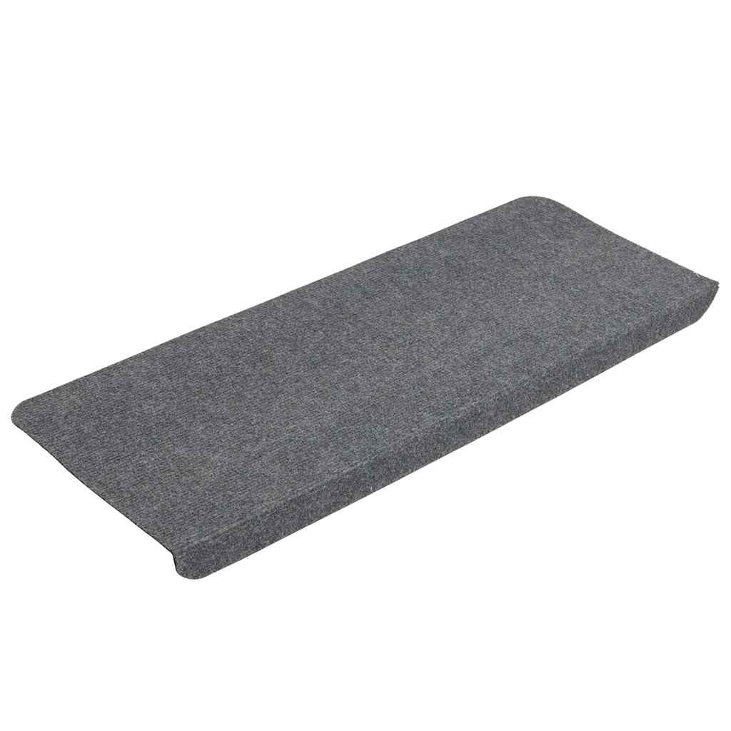 VidaXL tapis d'escalier auto-adhésifs 30 pcs 65x24,5x3,5 cm gris