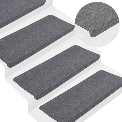 VidaXL tapis d'escalier auto-adhésifs 30 pcs 65x24,5x3,5 cm gris