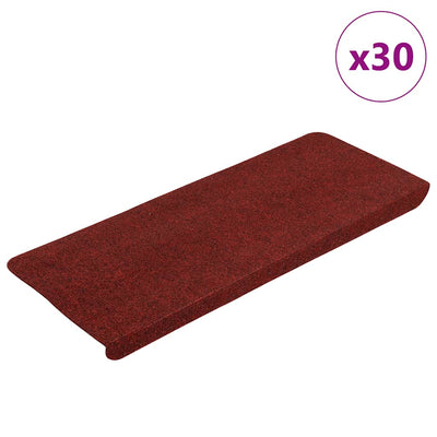 VidaXL tapis d'escalier auto-adhésifs 30 pcs 65x24,5x3,5 cm rouge