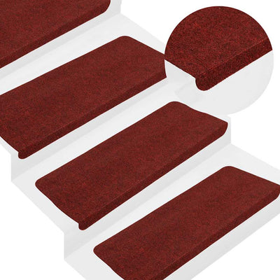 VidaXL tapis d'escalier auto-adhésifs 30 pcs 65x24,5x3,5 cm rouge