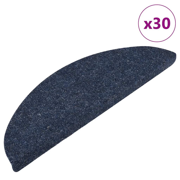 VidaXL tapis d'escalier auto-adhésifs 30 pcs 56x17x3 cm bleu