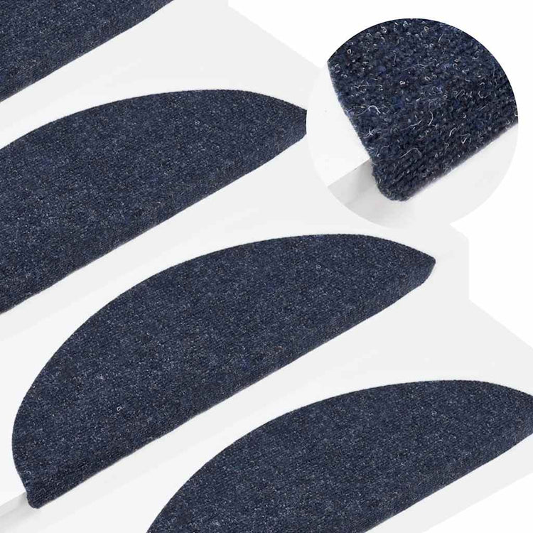 VidaXL tapis d'escalier auto-adhésifs 30 pcs 56x17x3 cm bleu