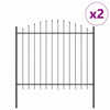Vidaxl clôture de jardin 2 pcs gris 170 x 165 cm acier enduit de poudre