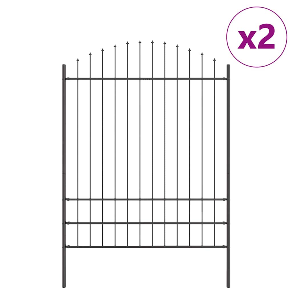 VidaXL clôture de jardin 2 pcs gris 170 x 225 cm acier enduit de poudre