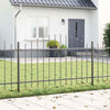 Vidaxl clôture de jardin 3 pcs gris 170 x 140 cm acier enduit de poudre