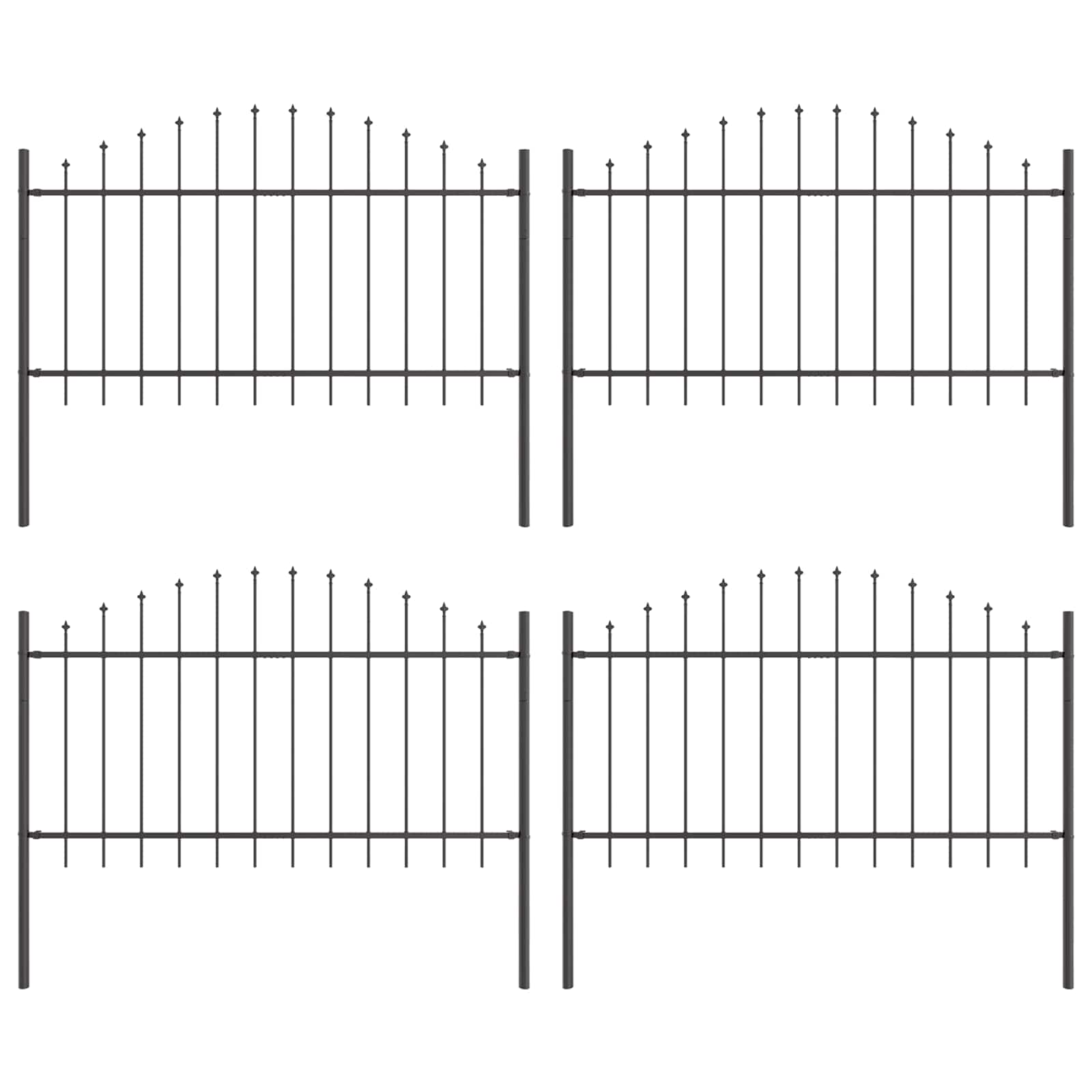 VidaXL clôture de jardin 4 pcs gris 170 x 140 cm acier enduit de poudre