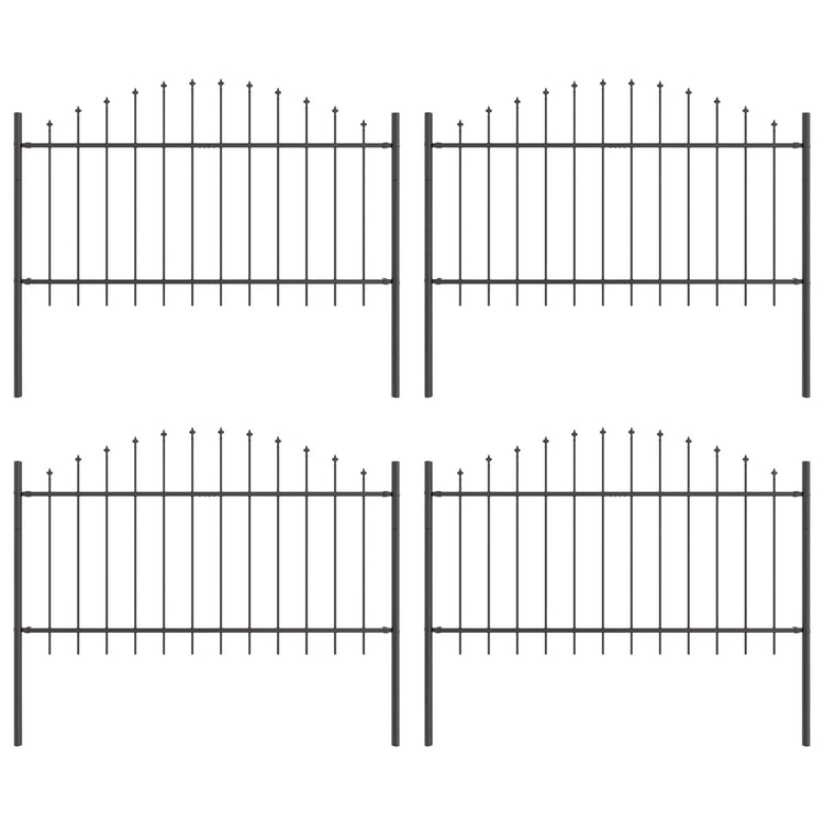 VidaXL clôture de jardin 4 pcs gris 170 x 140 cm acier enduit de poudre