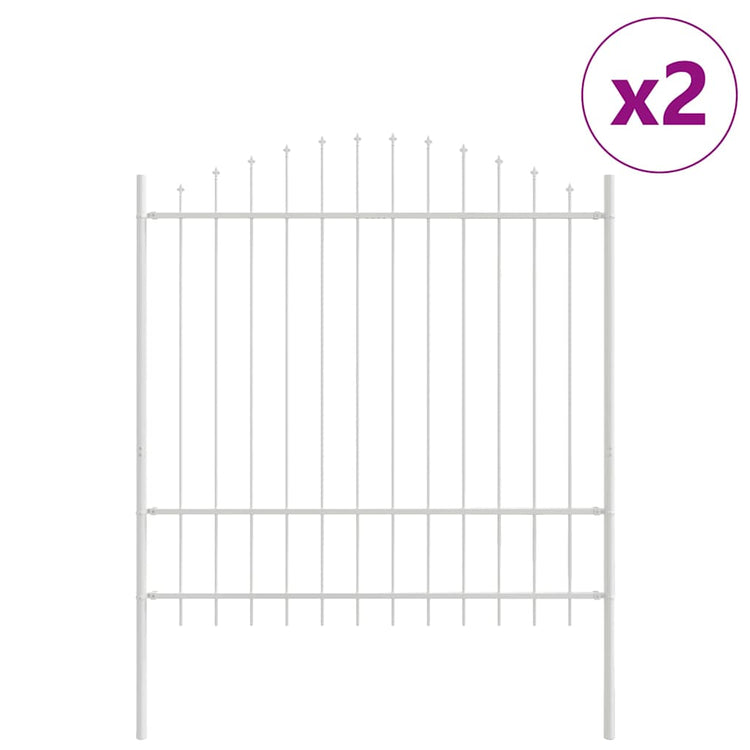 VidaXL clôture de jardin 2 pcs blanc 170 x 215 cm acier enduit de poudre