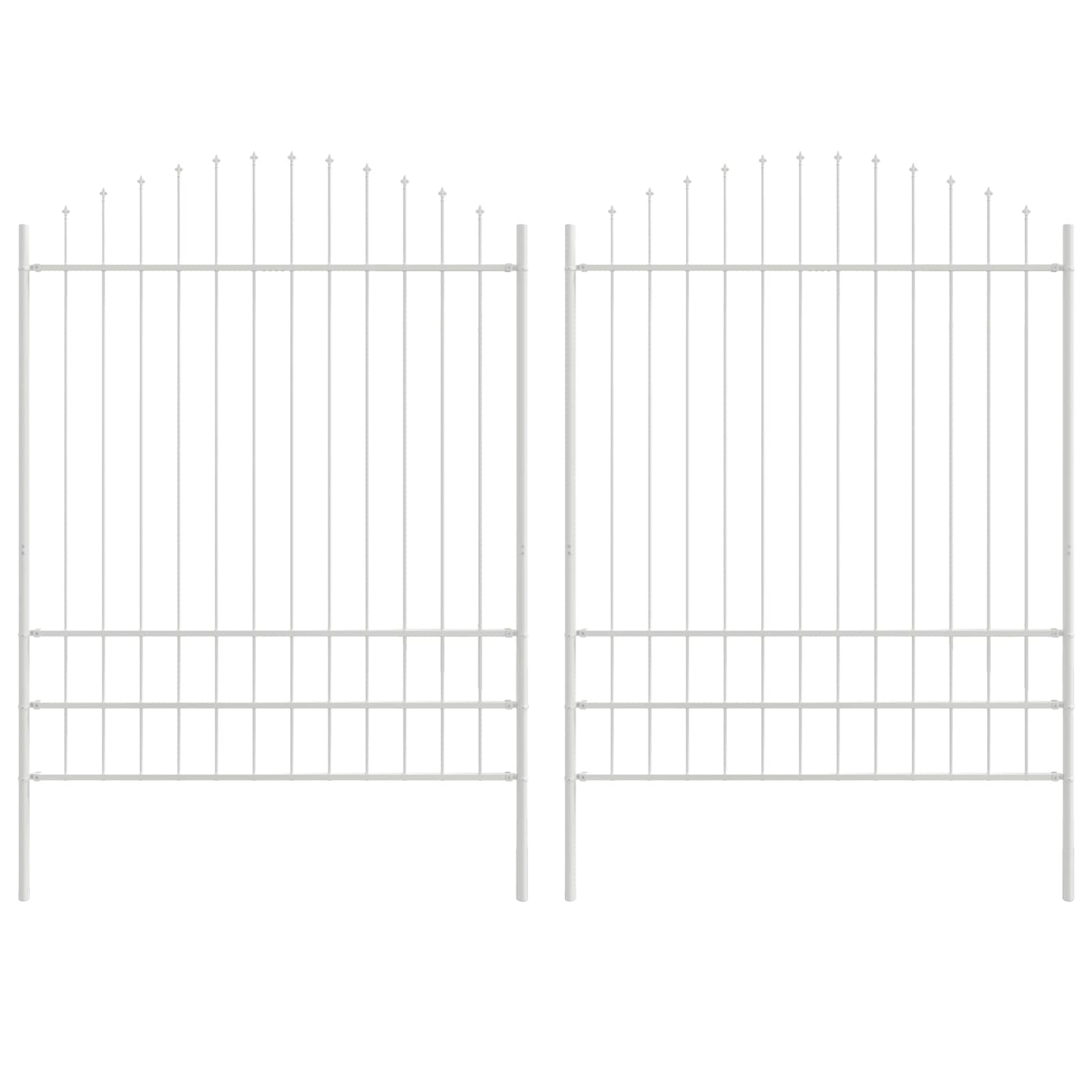 Vidaxl clôture de jardin 2 pcs blanc 170 x 225 cm acier enduit de poudre