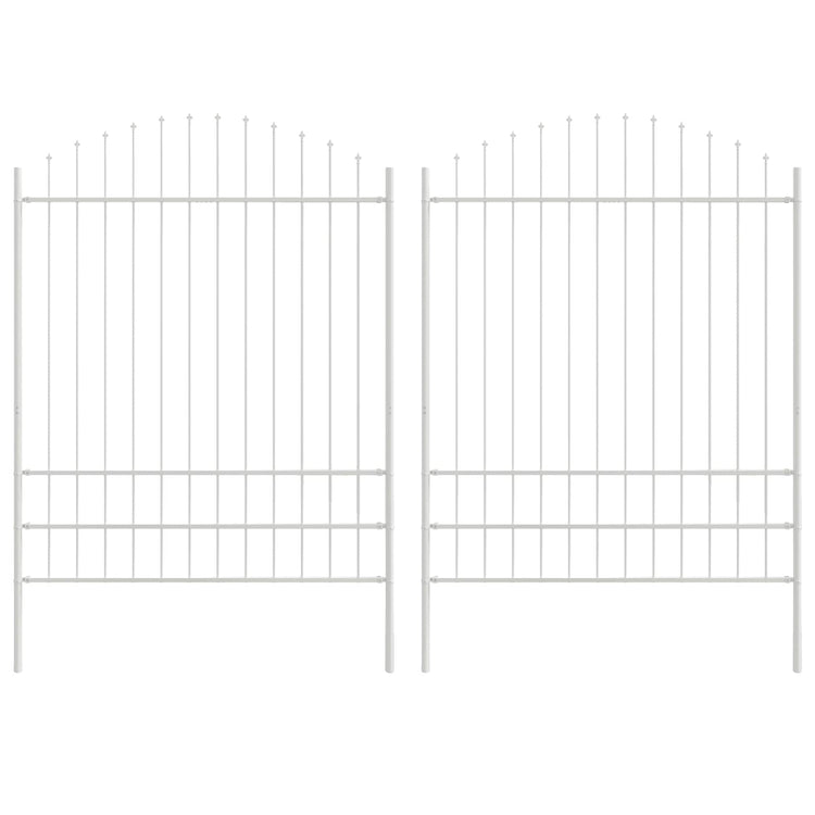 Vidaxl clôture de jardin 2 pcs blanc 170 x 225 cm acier enduit de poudre
