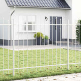 Vidaxl clôture de jardin 3 pcs blanc 170 x 190 cm acier thermolaqué - afbeelding 1