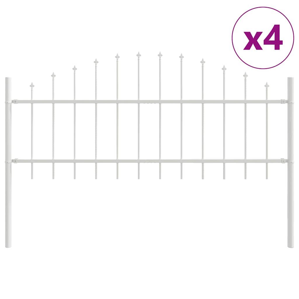 Vidaxl clôture de jardin 4 pcs blanc 170 x 140 cm acier enduit de poudre