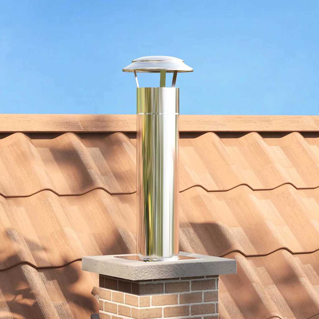 Vidaxl rallonge de tête de cheminée argent 26 x 26 x 50 cm acier inoxydable