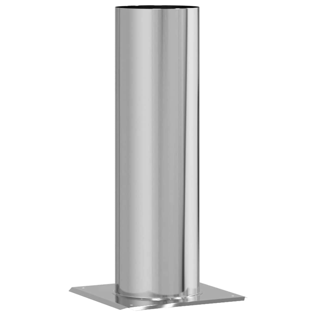 Vidaxl rallonge de tête de cheminée argent 26 x 26 x 50 cm acier inoxydable