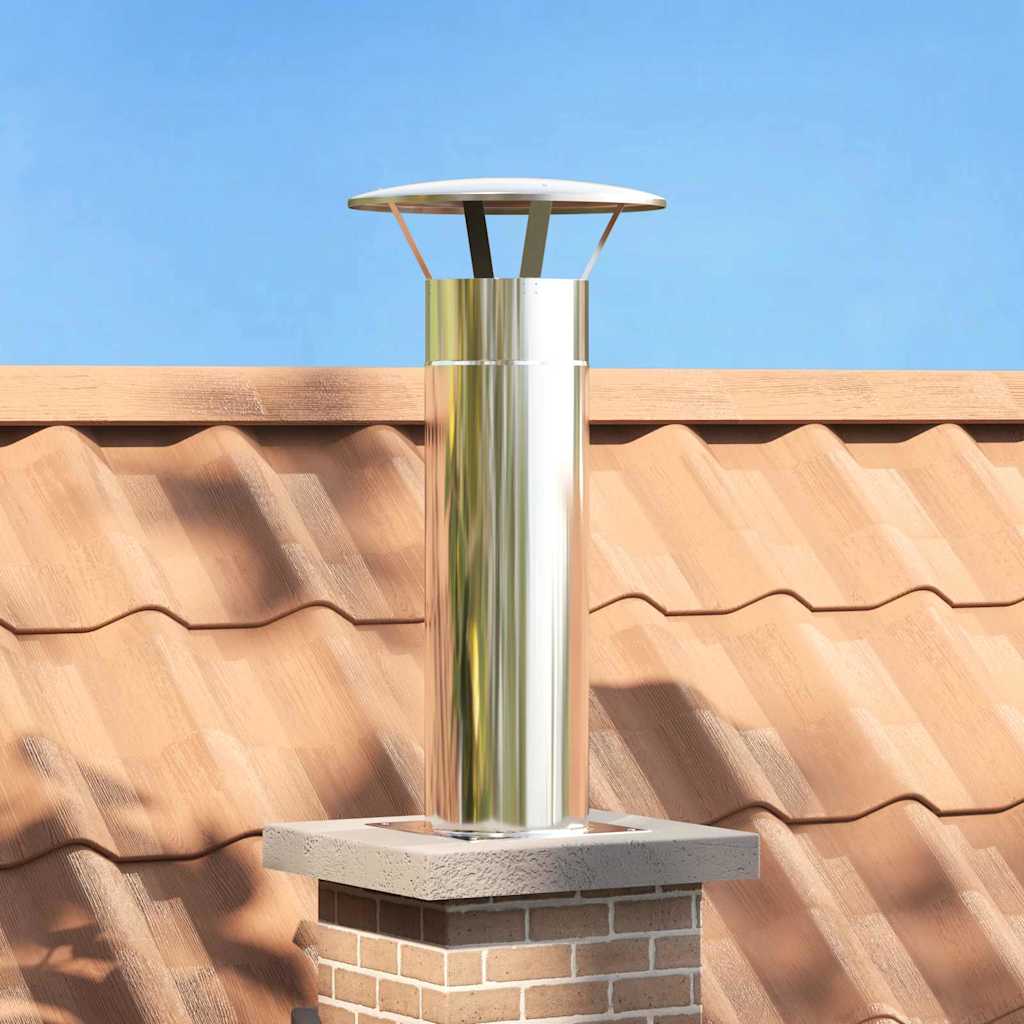 Vidaxl rallonge de tête de cheminée argent 29 x 29 x 50 cm acier inoxydable