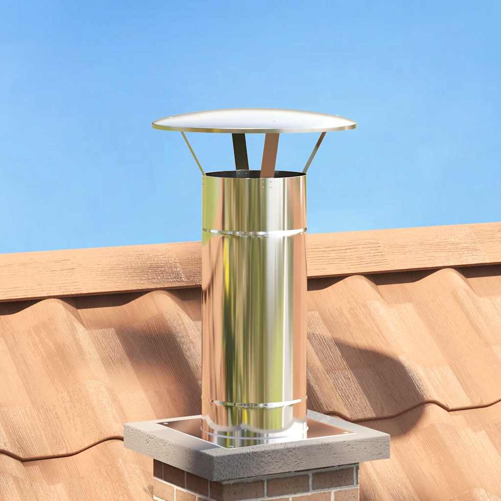 Vidaxl rallonge de cheminée argent 35 x 35 x 65 cm acier inoxydable