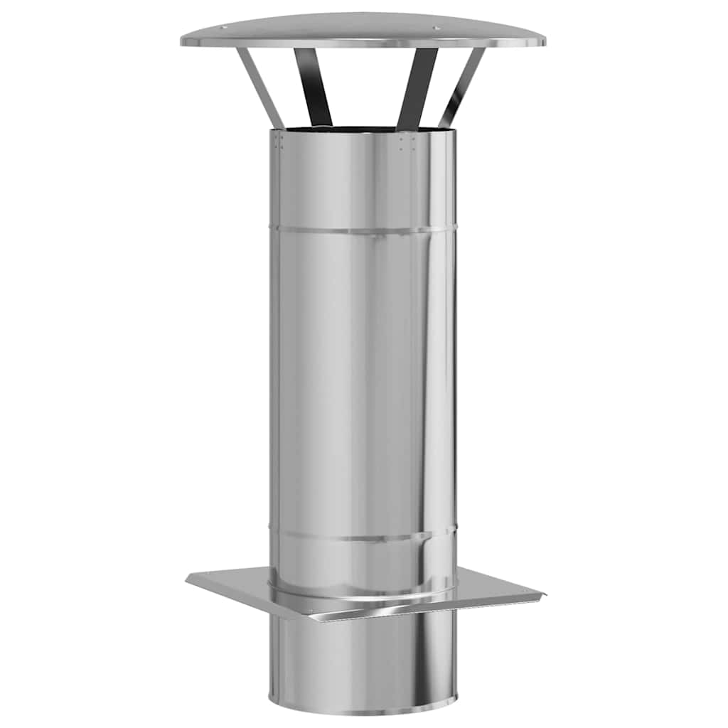Vidaxl rallonge de cheminée argent 35 x 35 x 65 cm acier inoxydable