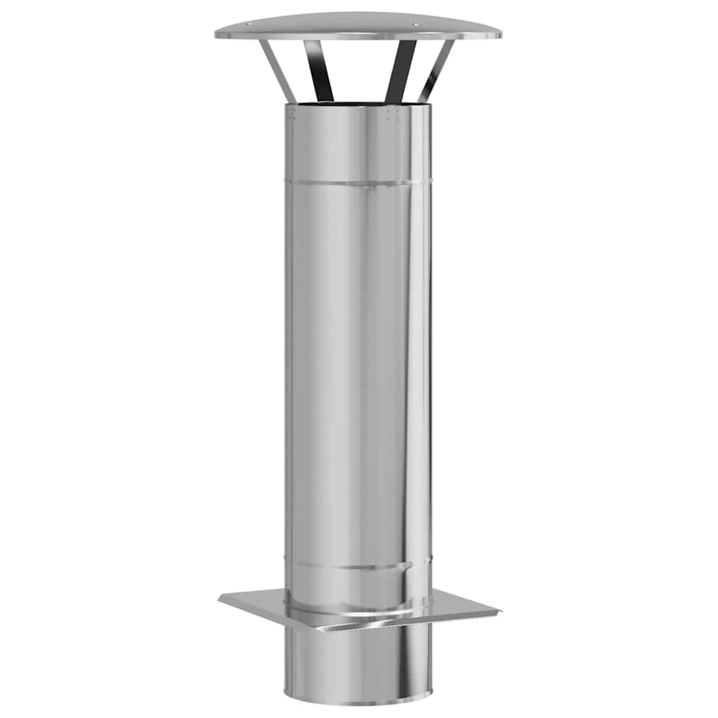 Vidaxl rallonge de cheminée argent 35 x 35 x 82 cm acier inoxydable
