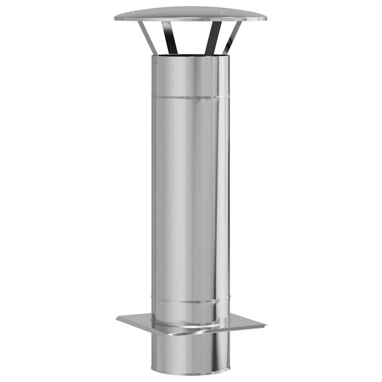 Vidaxl rallonge de cheminée argent 35 x 35 x 82 cm acier inoxydable