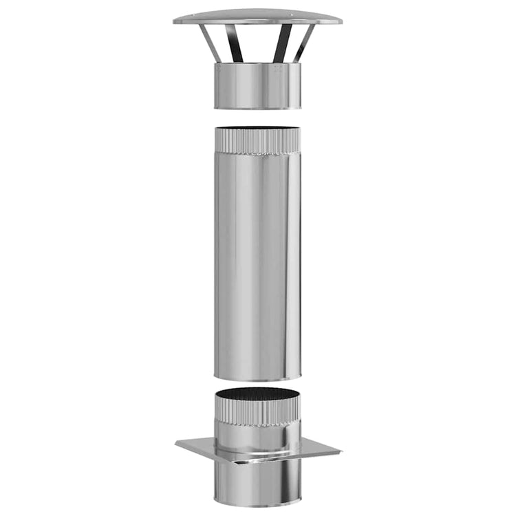 Vidaxl rallonge de cheminée argent 35 x 35 x 82 cm acier inoxydable