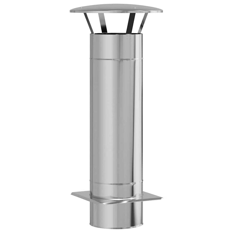 Vidaxl rallonge de cheminée argent 35 x 35 x 82 cm acier inoxydable