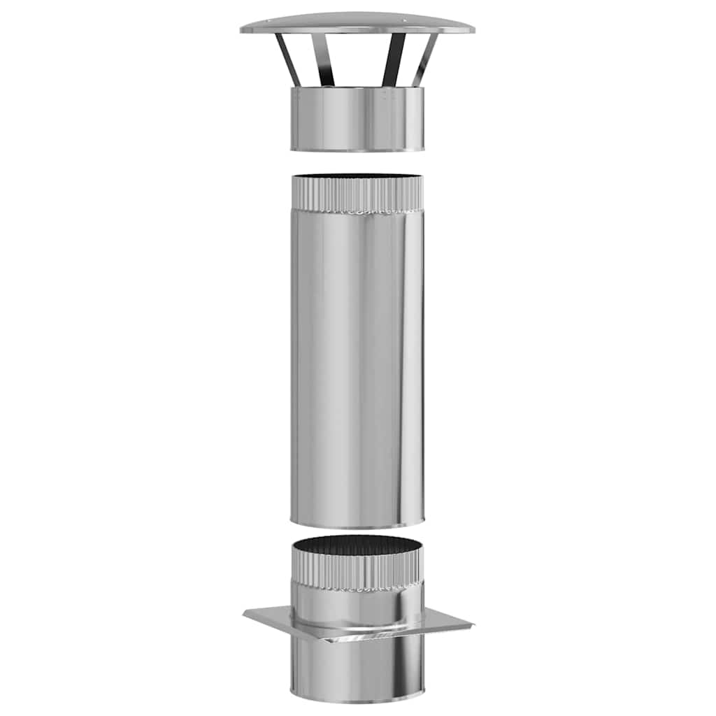 Vidaxl rallonge de cheminée argent 35 x 35 x 82 cm acier inoxydable