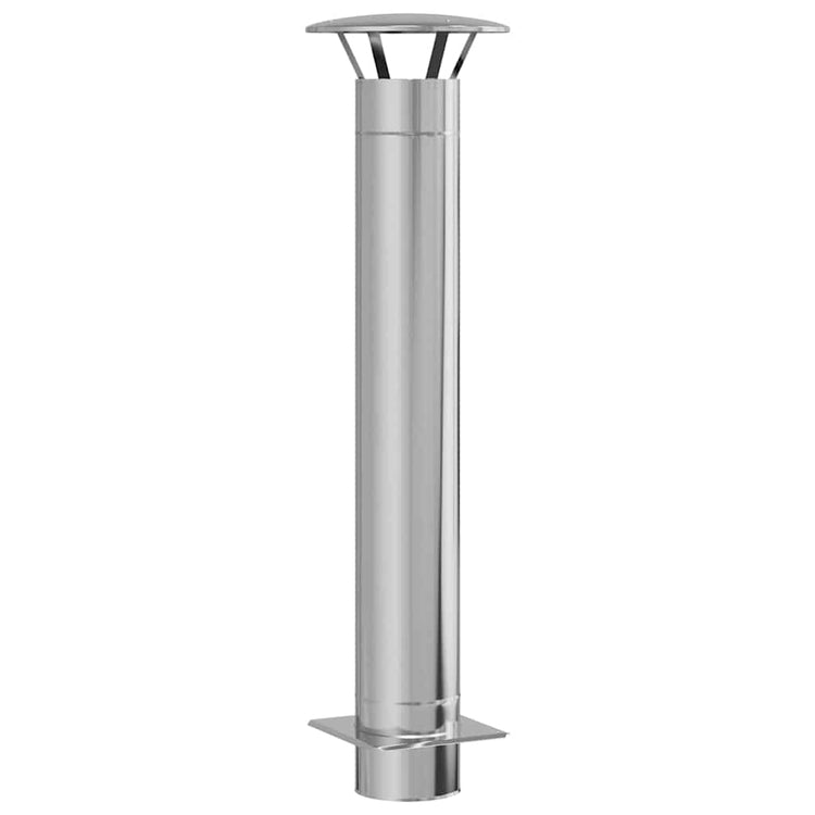 Vidaxl rallonge de cheminée argent 35 x 35 x 132 cm acier inoxydable