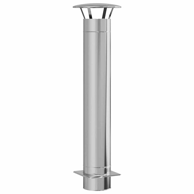 Vidaxl rallonge de cheminée argent 35 x 35 x 132 cm acier inoxydable