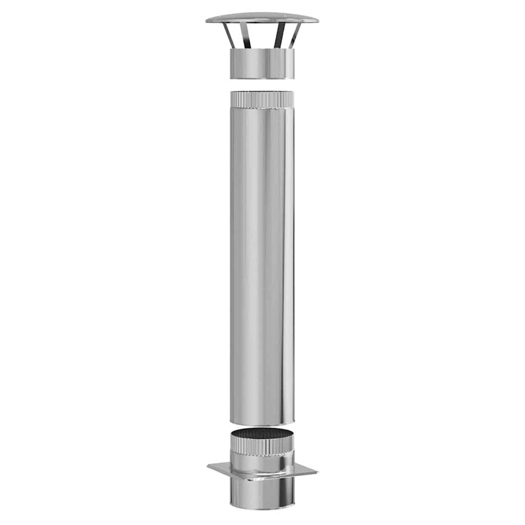 Vidaxl rallonge de cheminée argent 35 x 35 x 132 cm acier inoxydable