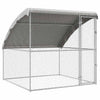 Vidaxl niche pour chien avec rangement argent 2 x 2 x 2 m en acier galvanisé