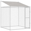 VidaXL cage pour chien avec toit argent 200 x 200 x 258 cm acier et PE