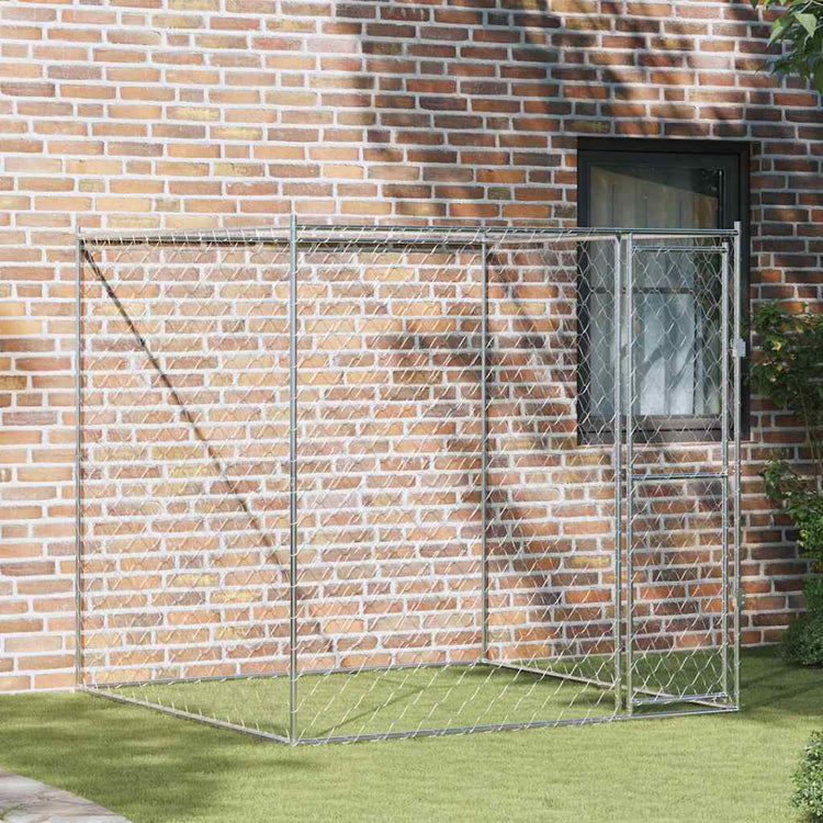 VidaXL cage pour chien argent 200 x 200 x 200 cm acier galvanisé