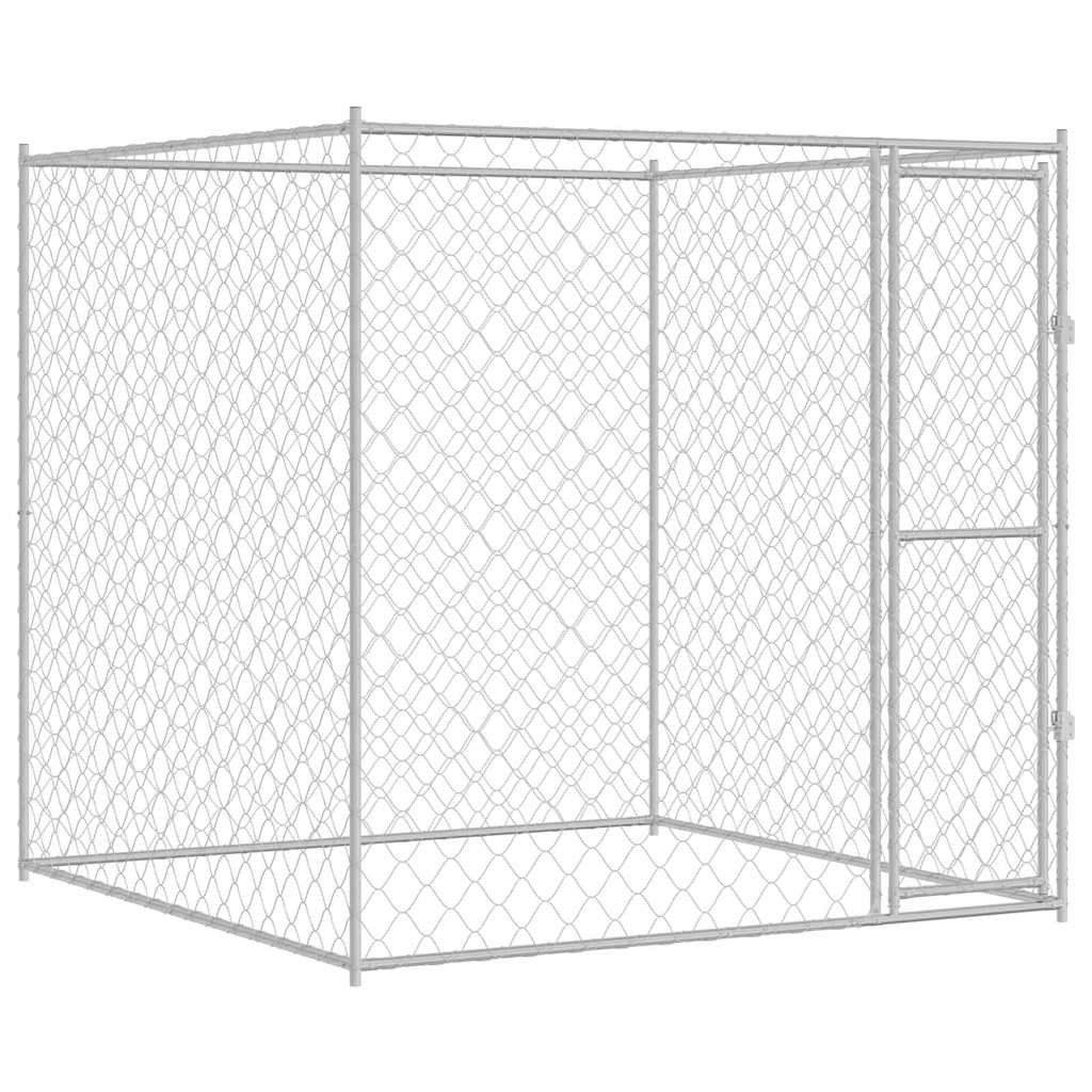 VidaXL cage pour chien argent 200 x 200 x 200 cm acier galvanisé