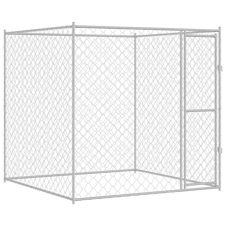 VidaXL cage pour chien argent 200 x 200 x 200 cm acier galvanisé