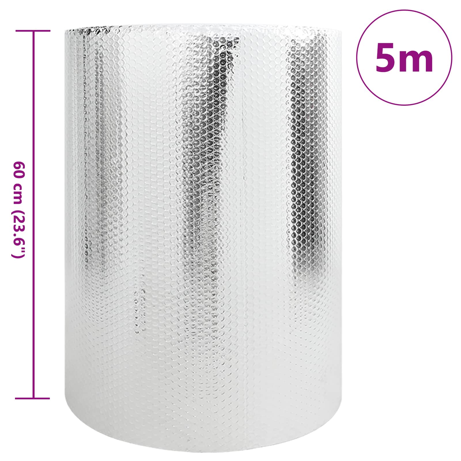 Vidaxx feuille de radiateur argent 30 x 0,6 m polyéthylène