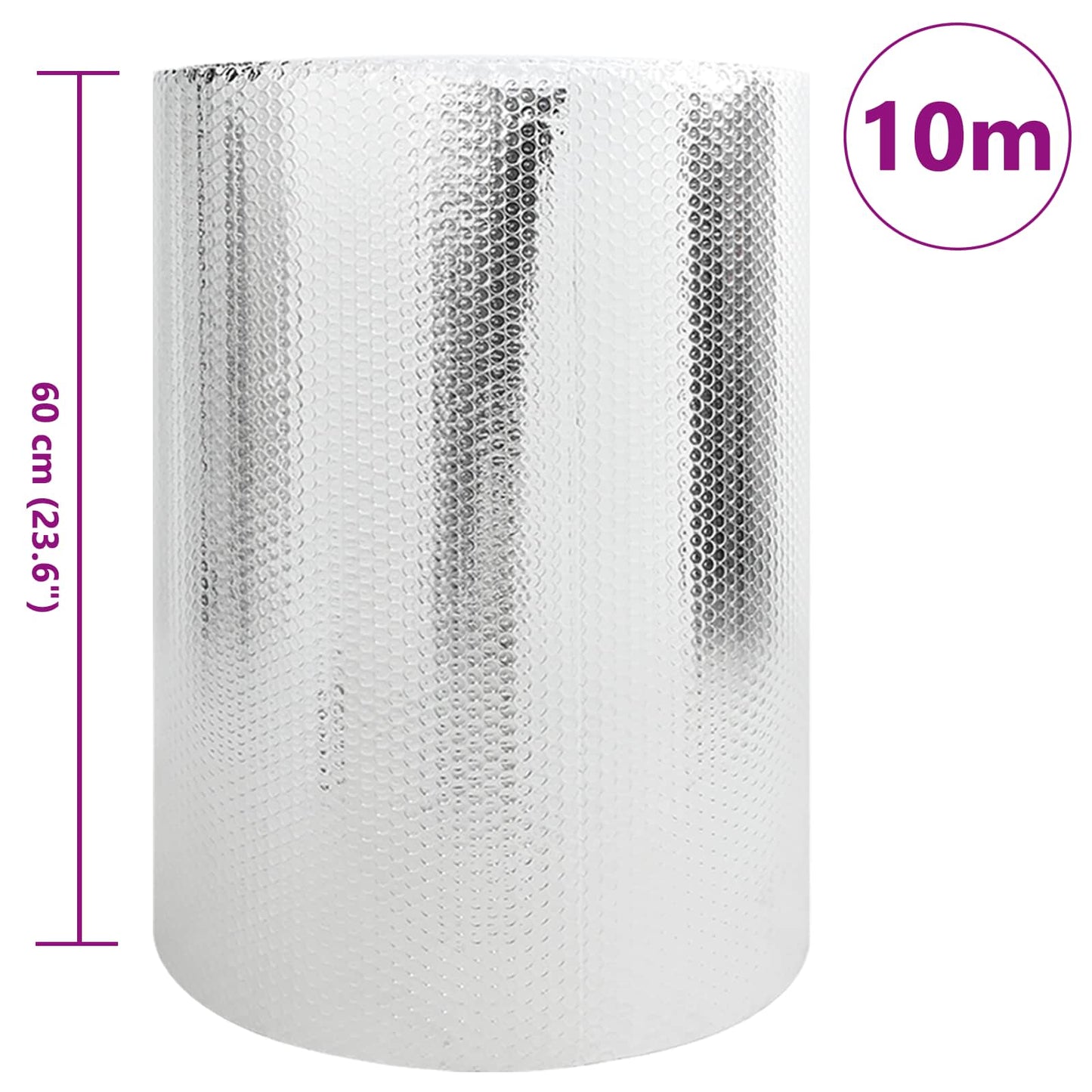 Vidaxx feuille de radiateur argent 10 x 0,6 m polyéthylène