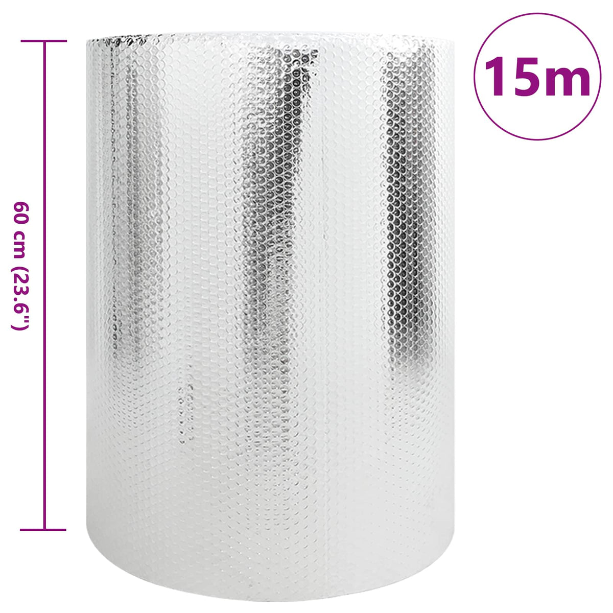 Vidaxx feuille de radiateur argent 30 x 0,6 m polyéthylène
