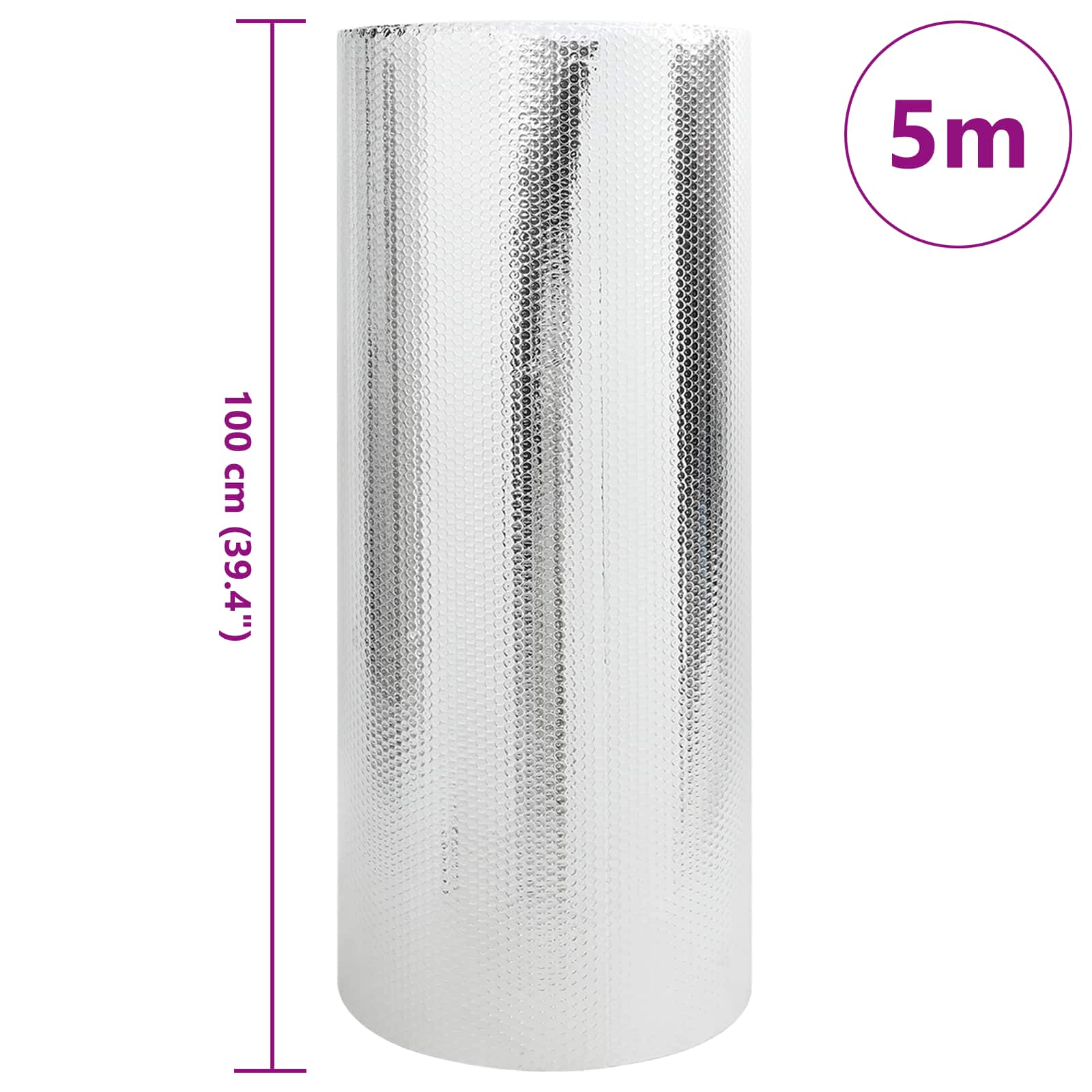 Vidaxx feuille de radiateur argent 5 x 1 m polyéthylène